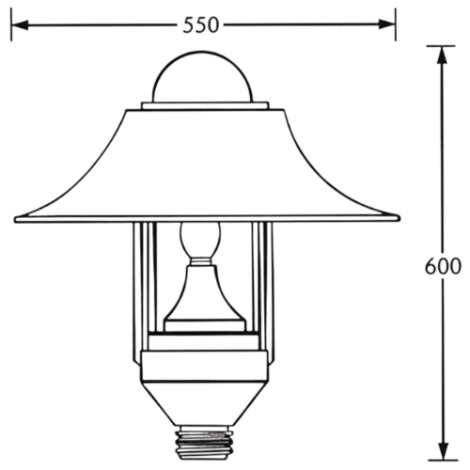 Asquith Street Light Line Drawing Colonial Lighting