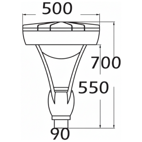 Branxton LED Area Lighter Colonial Lighting Line Drawing