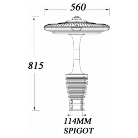 Heliopolis LED Street Light Colonial Lighting Line Drawing