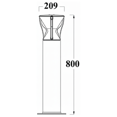 Parabola G LED Bollard Line Drawing Colonial Lighting