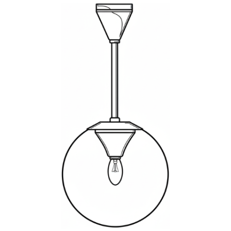 Pendant Sphere Line Drawing Colonial Lighting